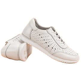 Kylie Zapatos de cuero blanco 6