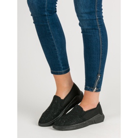 SHELOVET Calzado Textil con Cristales negro 2