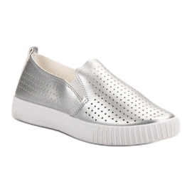 SHELOVET Slipons calados gris 3