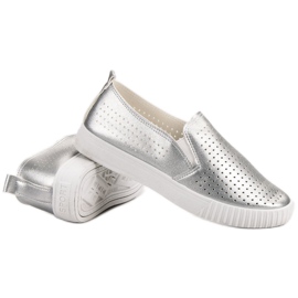 SHELOVET Slipons calados gris 5