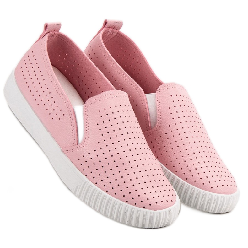 SHELOVET Slipons calados rosado 2
