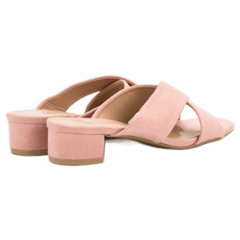 Small Swan Pantuflas de gamuza elegantes rosado 4