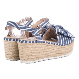 Seastar Sandalias de cuña con lazo azul 3