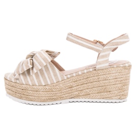 Seastar Sandalias de cuña con lazo marrón 5
