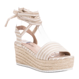 Seastar Sandalias de rayas en cuña beige 1