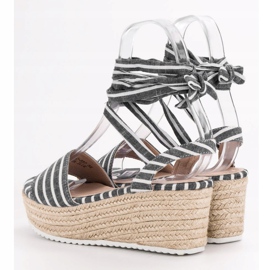 Seastar Sandalias de rayas en cuña gris 3