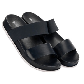 SHELOVET Cómodas pantuflas negras negro 5