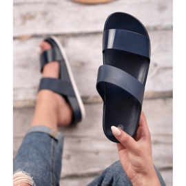 SHELOVET Cómodas pantuflas azul marino 2