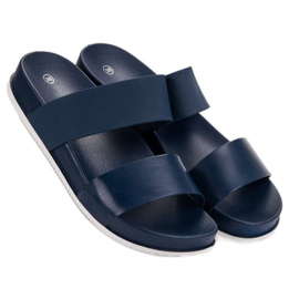 SHELOVET Cómodas pantuflas azul marino 6