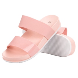 SHELOVET Cómodas pantuflas rosas rosado 5