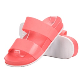 SHELOVET Cómodas pantuflas de coral rojo 4