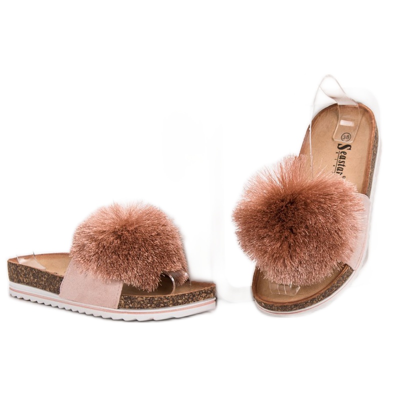 Seastar Pantuflas Con Pompón rosado 1 Seastar Pantuflas Con Pompón rosado 1