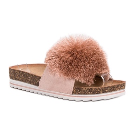 Seastar Pantuflas Con Pompón rosado 4