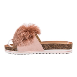Seastar Pantuflas Con Pompón rosado 5