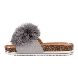 Seastar Pantuflas Con Pompón gris 5