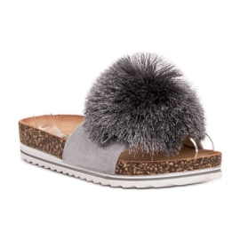 Seastar Pantuflas Con Pompón gris 4