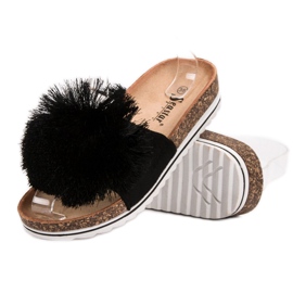 Seastar Pantuflas Con Pompón negro 5