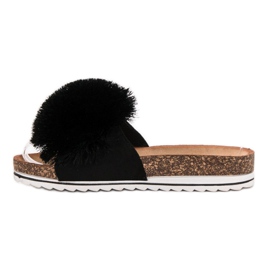 Seastar Pantuflas Con Pompón negro 4