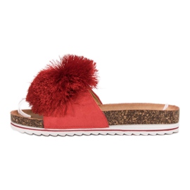 Seastar Pantuflas Con Pompón rojo 6
