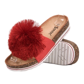 Seastar Pantuflas Con Pompón rojo 4