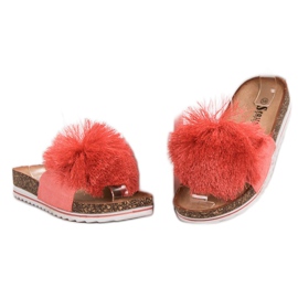 Seastar Pantuflas Con Pompón rojo 2