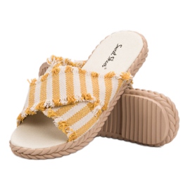 Seastar Pantuflas Rayas amarillo 5