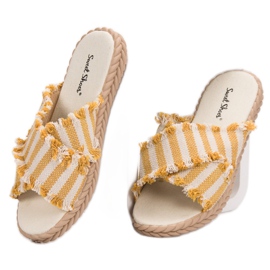 Seastar Pantuflas Rayas amarillo 3