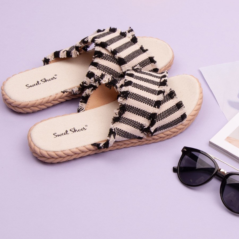 Seastar Pantuflas Rayas negro 1 Seastar Pantuflas Rayas negro 1