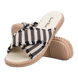 Seastar Pantuflas Rayas negro 7