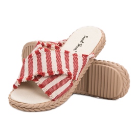 Seastar Pantuflas Rayas rojo 4
