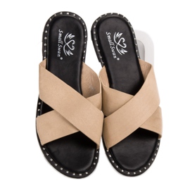 Small Swan Pantuflas de Ante Beige 3