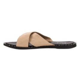 Small Swan Pantuflas de Ante Beige 7