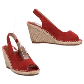 Seastar Sandalias de cuña rojo 5