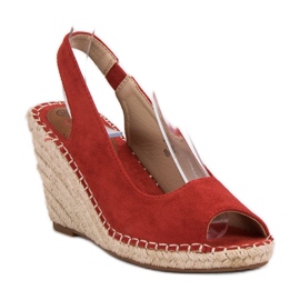 Seastar Sandalias de cuña rojo 2