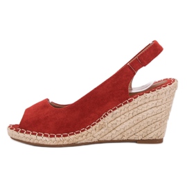 Seastar Sandalias de cuña rojo 3