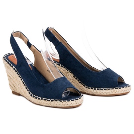 Seastar Sandalias de cuña azul azul marino 1