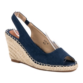 Seastar Sandalias de cuña azul azul marino 4
