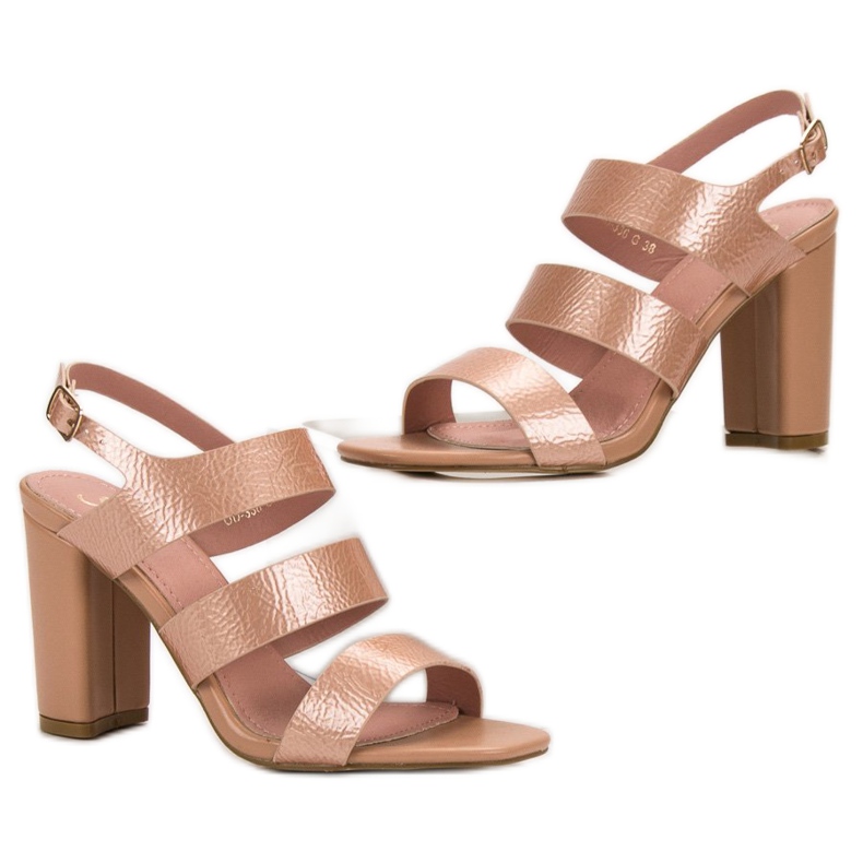 SHELOVET Sandalias rosadas en una barra 1