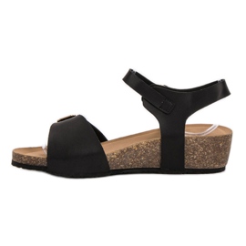Seastar Sandalias de cuña clásicas negro 4