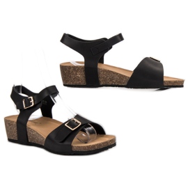 Seastar Sandalias de cuña clásicas negro 6