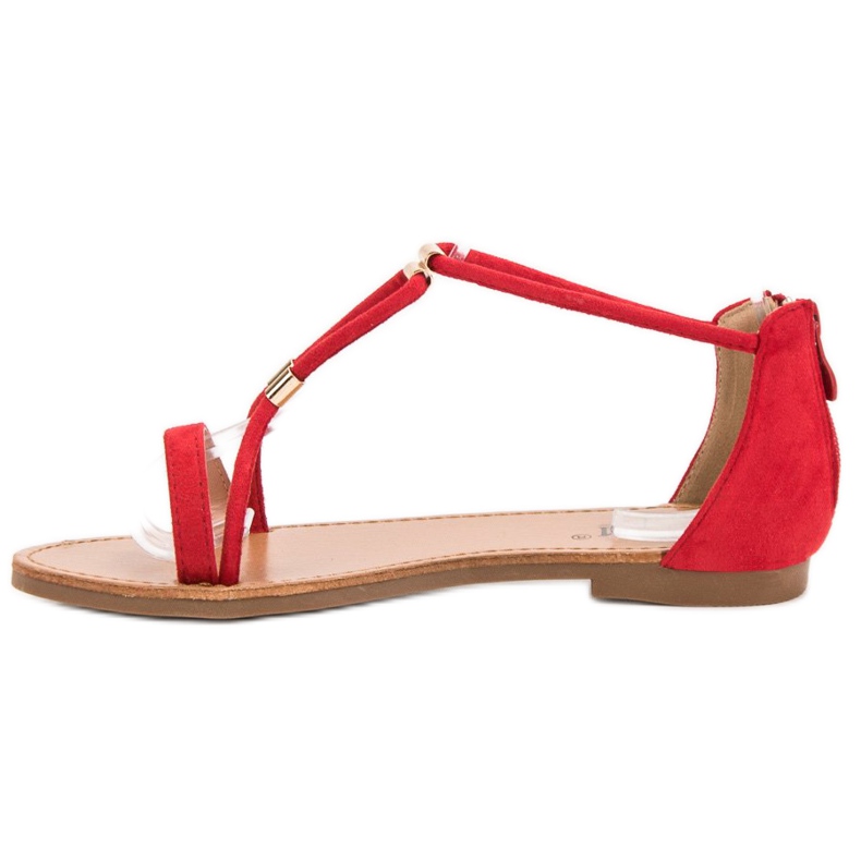 Cm Paris Sandalias planas de ante rojo 1