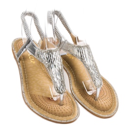 Encor Sandalias con cristales gris 1 Encor Sandalias con cristales gris 1