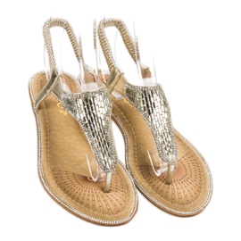 Encor Sandalias con cristales amarillo 1