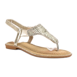 Encor Sandalias con cristales amarillo 4