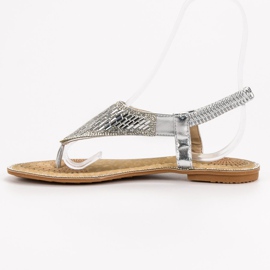 Encor Sandalias japonesas plateadas gris 6