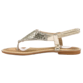 Encor Sandalias japonesas doradas dorado 1 Encor Sandalias japonesas doradas dorado 1