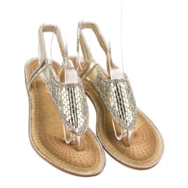 Encor Sandalias japonesas doradas dorado 4