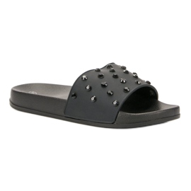 Pantuflas cómodas para mujer negro 6