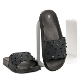 Pantuflas cómodas para mujer negro 4