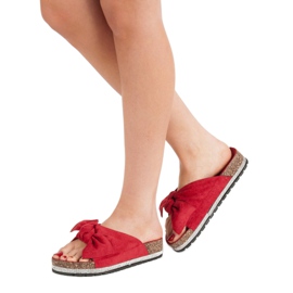 Anesia Paris Pantuflas de Ante con Cristales rojo 3